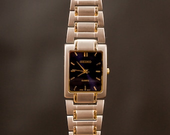 Montre Seiko, montre vintage, montre japonaise Mens, montre violette, mouvement mécanique automatique, montre japonaise