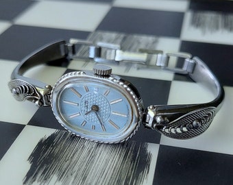 Soviet watch "Luch" with beautiful bracelet , Vintage Watch ,Womens watch ,silver watch , Mechanical watch