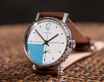Rare watch "Pobeda", classic watch, Vintage watch, blue watch