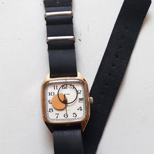 Montre vintage Copernic , montre soleil et lune solid black