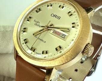 Verguld horloge, Oris-horloge, vintage horloge: Zwitsers mechanisch dameshorloge