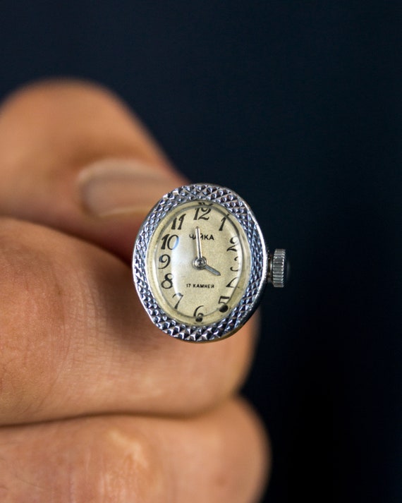 Watch ring "Chaika", Vintage ring watch ,Soviet watch, ladies watch montre femme