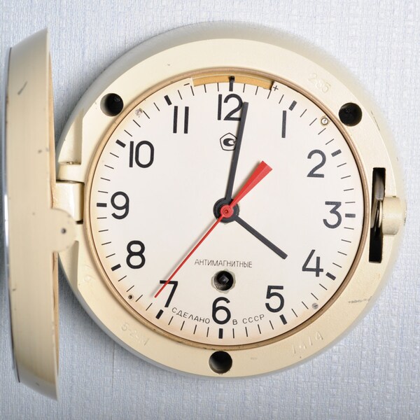 Soviet clock - Working - Ship Clock ,Vintage Clock, NAVY Clock, Mechanical clock
