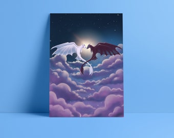 How to Train Your Dragon Toothless Lightfury A4 A5 Giclee Art Print