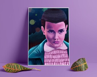 Eleven Stranger Things A5, A4 Giclee Print.