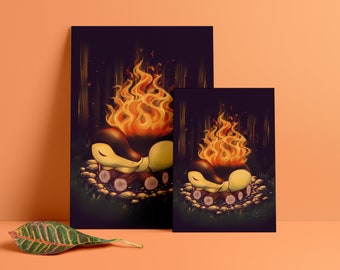 Cute Cyndaquil Pokemon A4 A5 Giclee Print