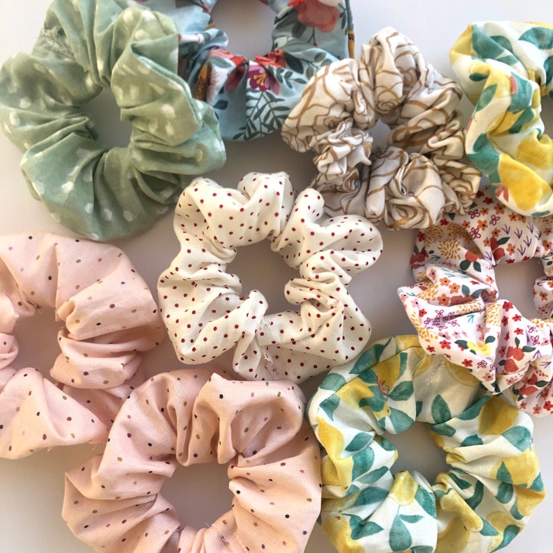 Gold Blossom Scrunchies Pack for Girls Scrunchies Set