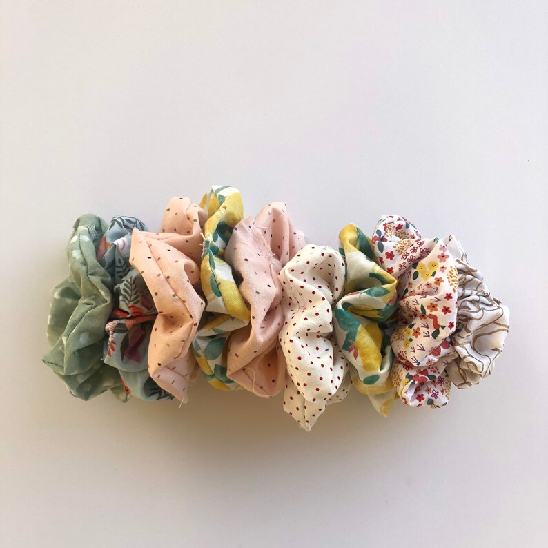 Gold Blossom Scrunchies Pack for Girls Scrunchies Set