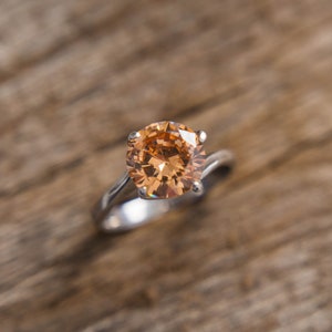 Imperial Topaz Ring, 3,30ct Imperial Topaz Gold Ring, Champagne Topaz, Topaz gemstone, Amber Topaz