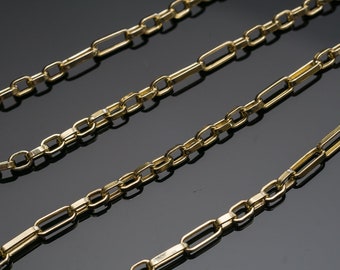 14K Gold Box Chain Handmade Chain Necklace 22 Inches Chain Yellow Gold Necklace 14K Gold Chain