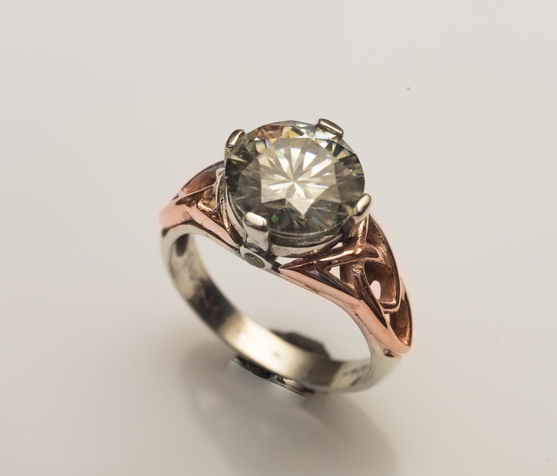 4ct Grey Moissanite Ring Grey Moissanite Engagement Ring - Etsy
