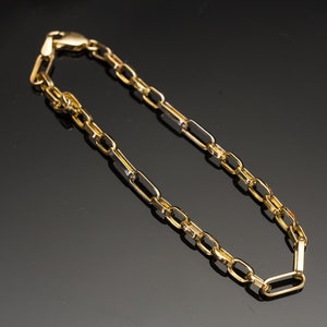 Yellow Gold Bracelet Womens Bracelet 14K Solid Gold Bracelet 14K Chain Link Bracelet