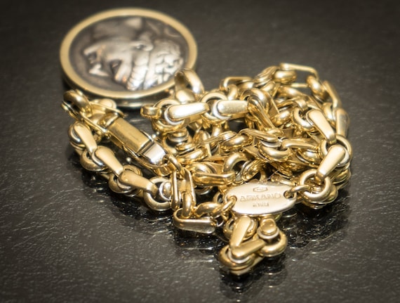18K Solid Gold Italian Made Chain, Italian 18K Go… - image 4