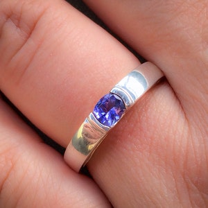 TANZANITE RING Gold Tanzanite Engagement Ring Violet Blue Tanzanite Ring Blue Engagement Ring Gift For Her Tanzanite Gold Ring