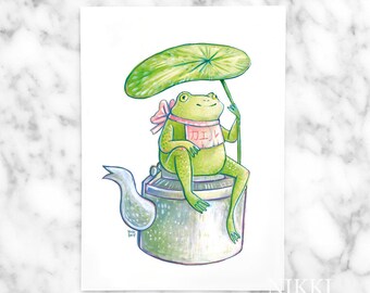 Teapot Frog Postcard