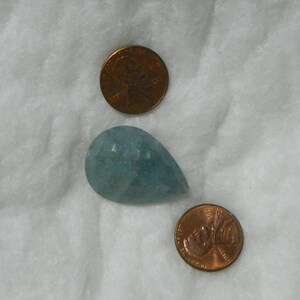 Aquamarine 35.82 Carats 21.54x30.34x9.19 MM Pear Faceted Fine Blue Color Heavy Natural Flaws