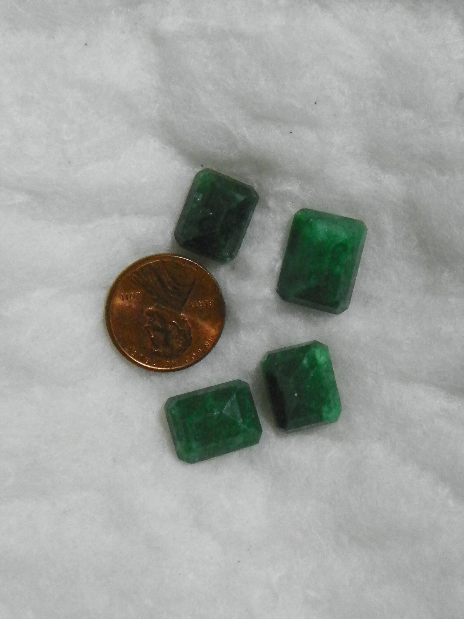 40.00 Cts Fake Emeralds 4 Octagon Faceted Heavy Flaws Etsy