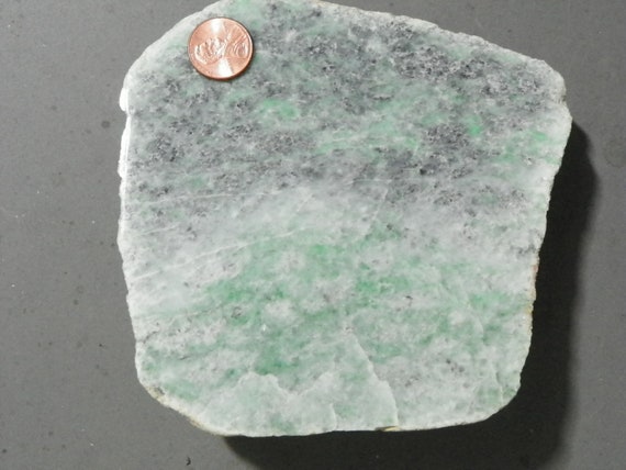 968 Grams Jade Jadeite Burmese Bright Imperial Green Mottled  MM Cab Rough Polished Specimen