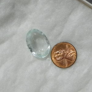 Aquamarine 19.10 Carats 15.71x22.15x7.79 MM Oval Faceted Light Blue Color Heavy Natural Flaws