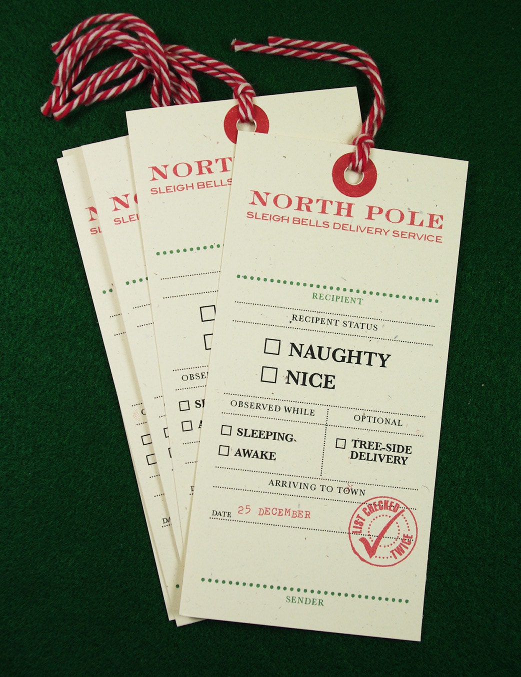 Naughty or Nice Christmas Tags 5 Pack Giant Gift Tags Santa | Etsy