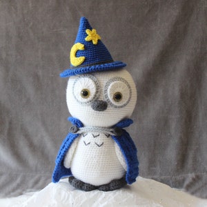 Crochet Pattern Marvin the Owl Wizard, Amigurumi Snowy Owl, Cute Magical Fantasy Creature, Animal Plush, PDF in English US Terms