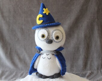 Crochet Pattern Marvin the Owl Wizard, Amigurumi Snowy Owl, Cute Magical Fantasy Creature, Animal Plush, PDF in English US Terms