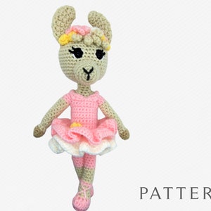 Llama Ballerina Doll Crochet Pattern, Cute Amigurumi Doll Crochet Pattern, PDF in English US Terms