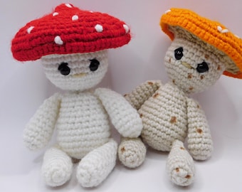 Wzór szydełkowy Pip the Mushroom Guy, Amigurumi, Zwierzę, Lalka, Zabawka, PDF w języku angielskim, Warunki w USA