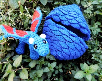 Wzór szydełkowy Skyler, kieszonkowy smok i jajko, wzór szydełkowy amigurumi, szydełkowa zabawka w kształcie zwierzątka fantasy, terminy w języku angielskim (USA) w formacie PDF, zabawka szydełkowa