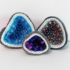 Crochet Pattern Crystal Geode Optional Button Closure, No Sew, Easy ...