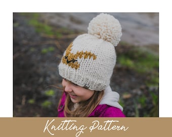 KNITTING PATTERN | Basic Chunky Beanie w/ Motifs | Winter Hat Knitting Pattern