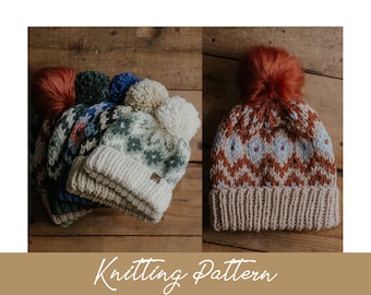 KNITTING PATTERN | Oxbow Hat | Chunky-Knit Hat | Winter Hat Knitting Pattern