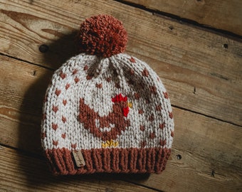 Chunky Chicken Hat | ADULT Sm/Med | Winter Hat | Ready to Ship