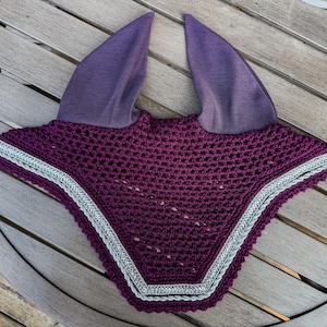 Fly Bonnet | Horse Size | Square Bottom | Dk. Purple | Ready to Ship