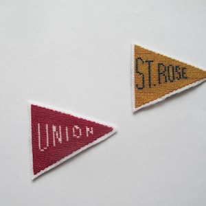 Cross Stitch college Pennant Magnets