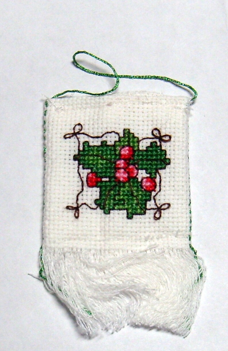 Holly Christmas Cross Stitch Ornament - Etsy