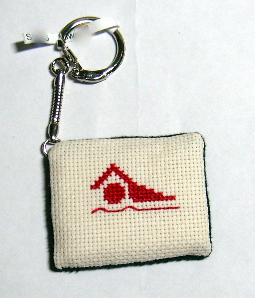 Swimming Free Style Cross Stitch Key Chain Etsy