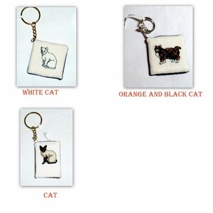 Cat Cross Stitch Keychains