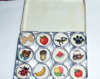 Cross Stitch Trinket Tins with Case