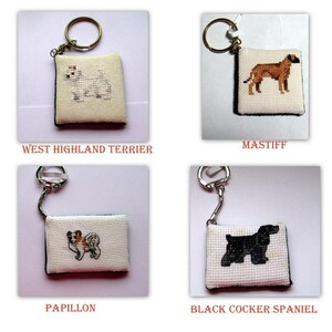Cross stitch Dog Keychains 2 image 1
