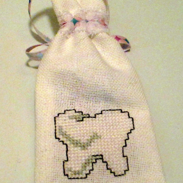 Tooth Fairy cross stitch pouch