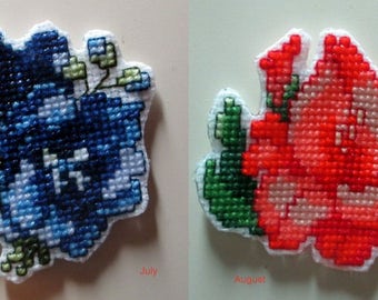 Cross Stitch Charts for Monthly Flowers #4