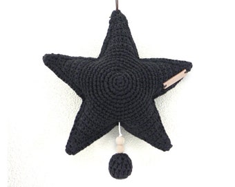 Star Music Box. Crochet interior Mobile. Amigurumi Star home decor. Cute baby mobile. Kids design. Ready to ship.