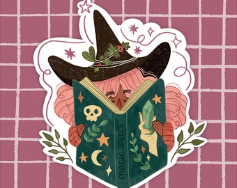 Witch - Die Cut durable Waterproof Vinyl Sticker - Magical Bujo Sticker - Bullet Journal - Stationery Cute Hand Drawn Magical Illustration