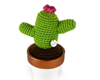 Crocheted CACTUS in a planter. Crochet interior plant accessory. Amigurumi cacti home decor. Cute flower. Home design. Ready to ship.