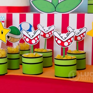 Super Mario Inspired Birthday Decorations Custom Printables Mario cart party decorations, super mario party, 1st birthday party image 6