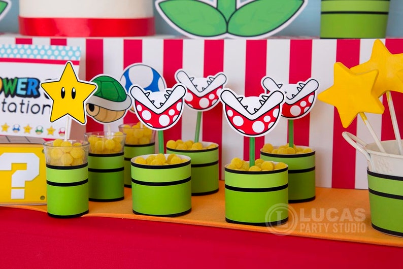 Super Mario Inspired Birthday Decorations Personalised Printables Mario cart party decorations, super mario party, 1st birthday party image 6