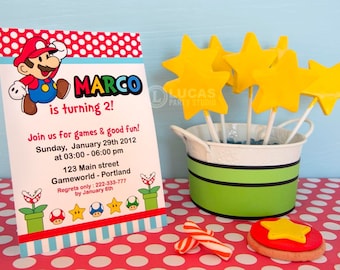Super Mario Inspired Birthday Party Invitation, super mario invitation, mario bross invitation, mario cart party invite