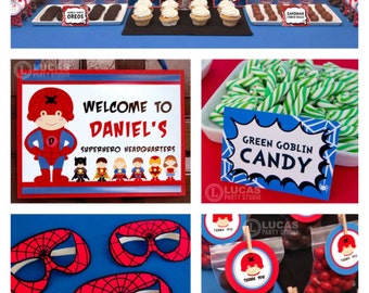 Spider Kid Birthday Party Decorations - Personalised Printables, superhero party printables, spiderman party printables