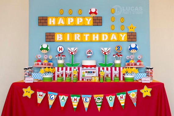 Super Mario Inspired Birthday Decorations Personalised Printables ...